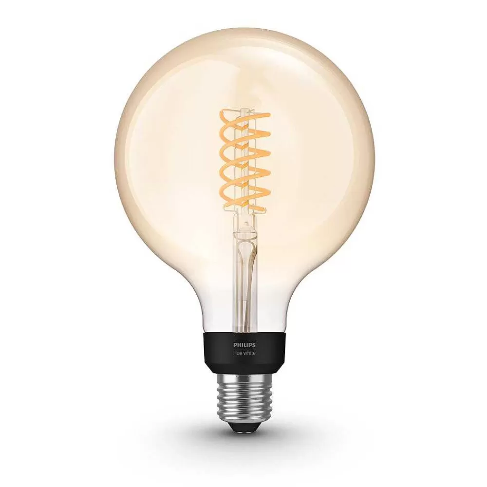 Luminaires Philips Led White Filament Globe E27 7 Watt 2100 Kelvin 600 Lumen Philips Hue