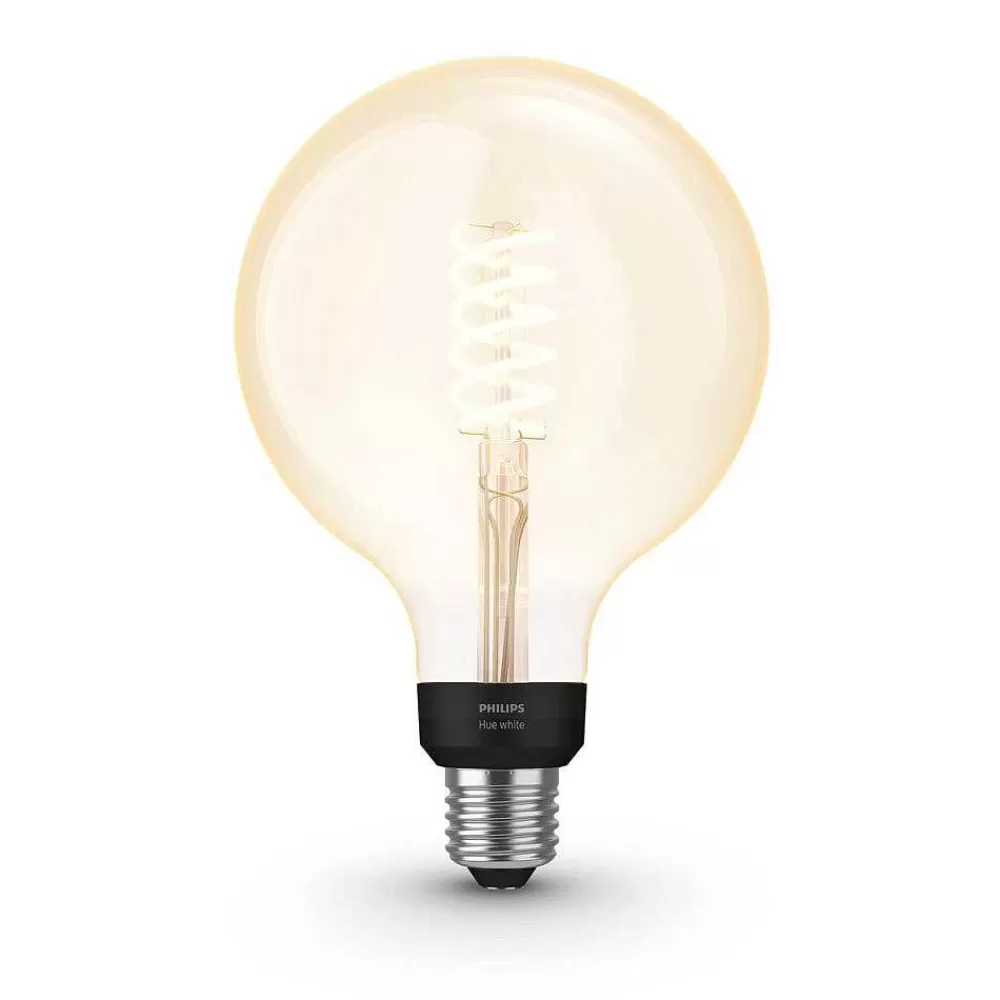 Luminaires Philips Led White Filament Globe E27 7 Watt 2100 Kelvin 600 Lumen Philips Hue