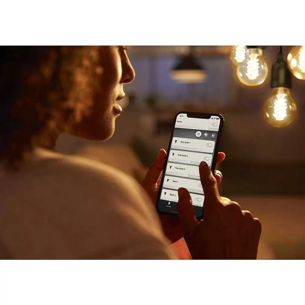 Luminaires Philips Led White Filament Globe E27 7 Watt 2100 Kelvin 600 Lumen Philips Hue