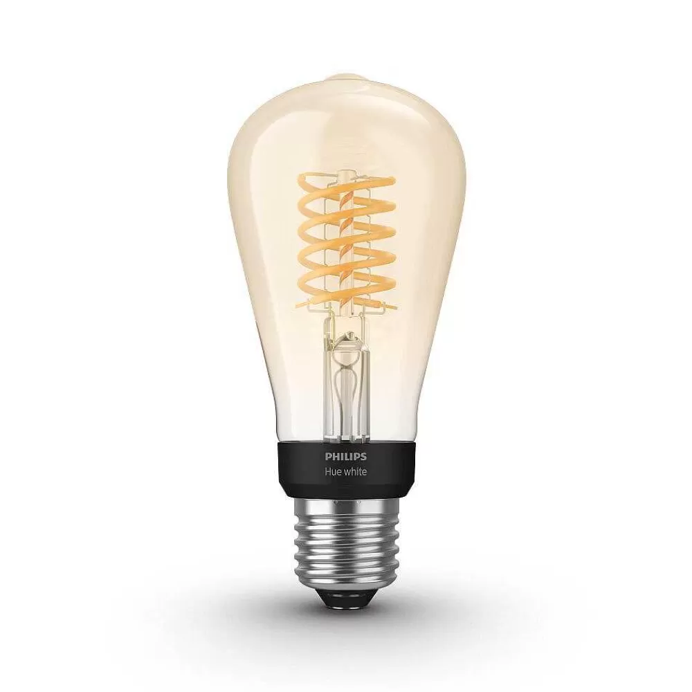Luminaires Philips Led White Filament St64 E27 7 Watt 2100 Kelvin 600 Lumen Philips Hue