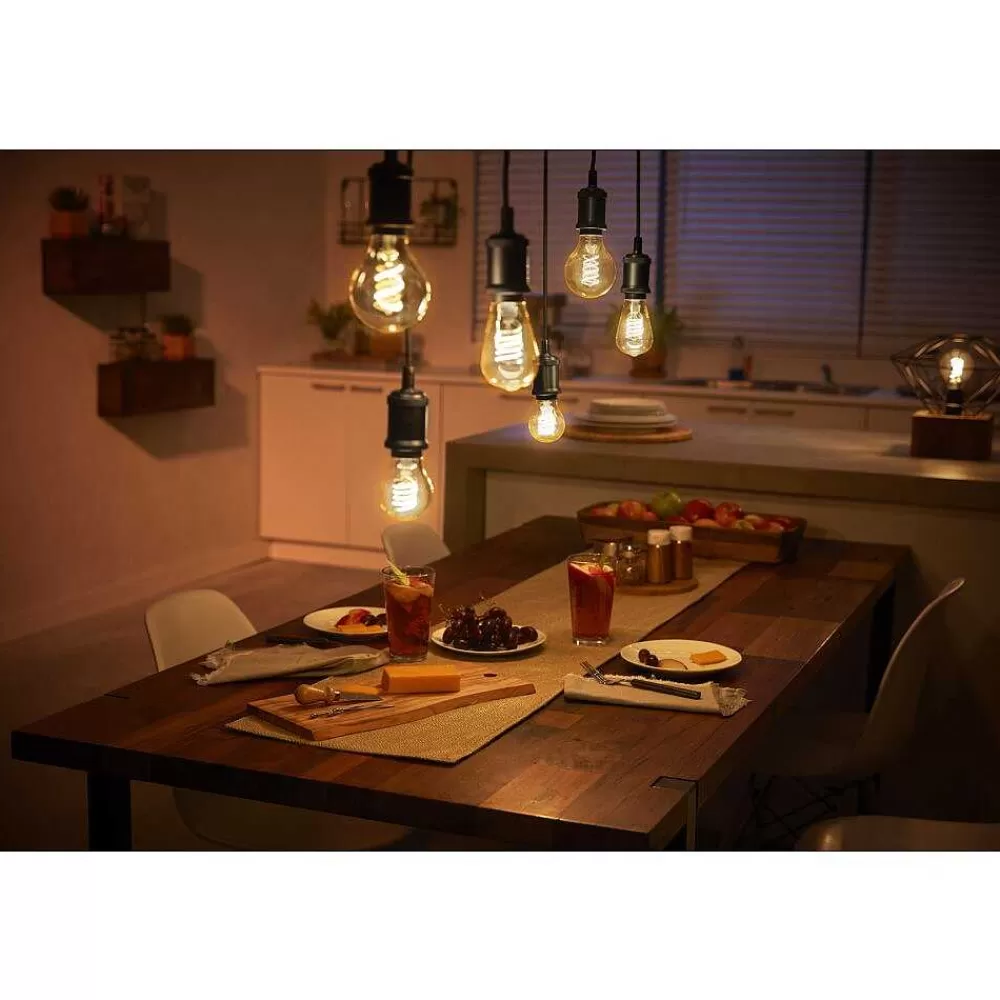 Luminaires Philips Led White Filament St64 E27 7 Watt 2100 Kelvin 600 Lumen Philips Hue