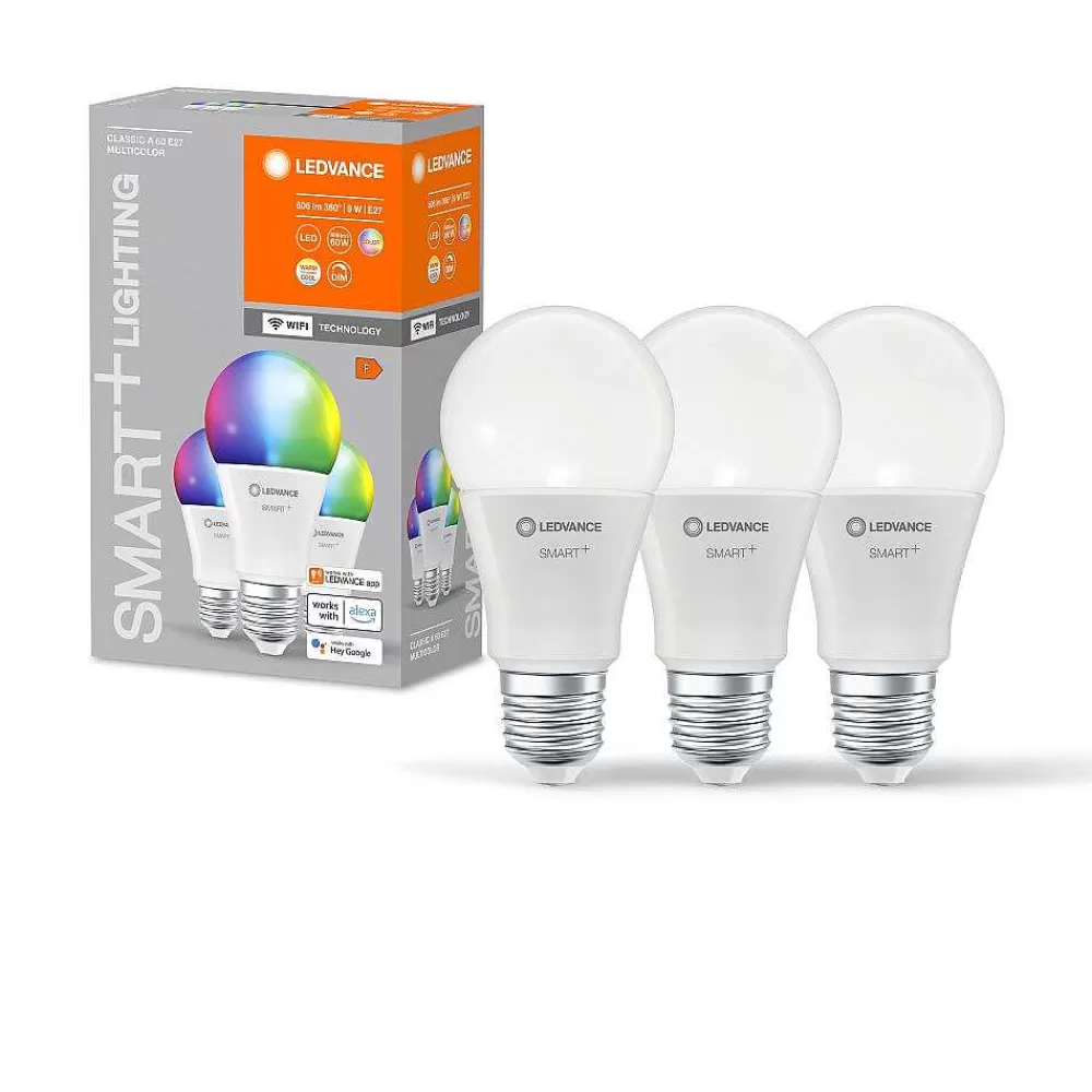 Luminaires Ledvance Ledvance Smart+ Wifi Lot De 3 Led E27 9 Watt 2700-6500 Kelvin 806 Lumen