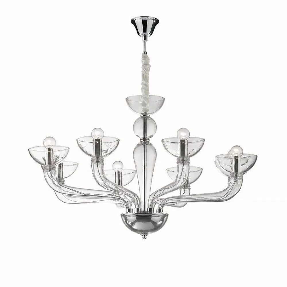 Luminaires Ideallux Lustre Ideal Lux Casanova Chrome, 8 Lumieres