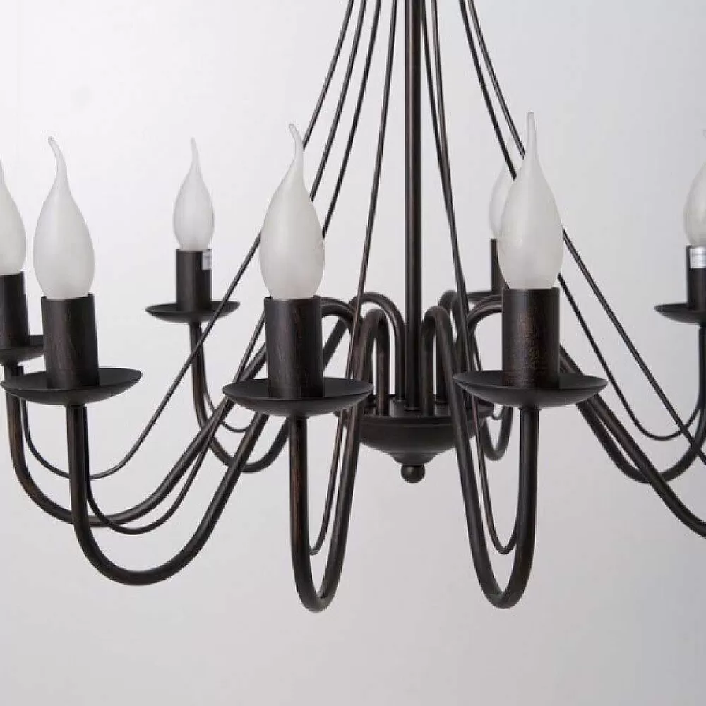 Luminaires Lucide Lustre Lucide Corona Rouille, Noir, 8 Lumieres