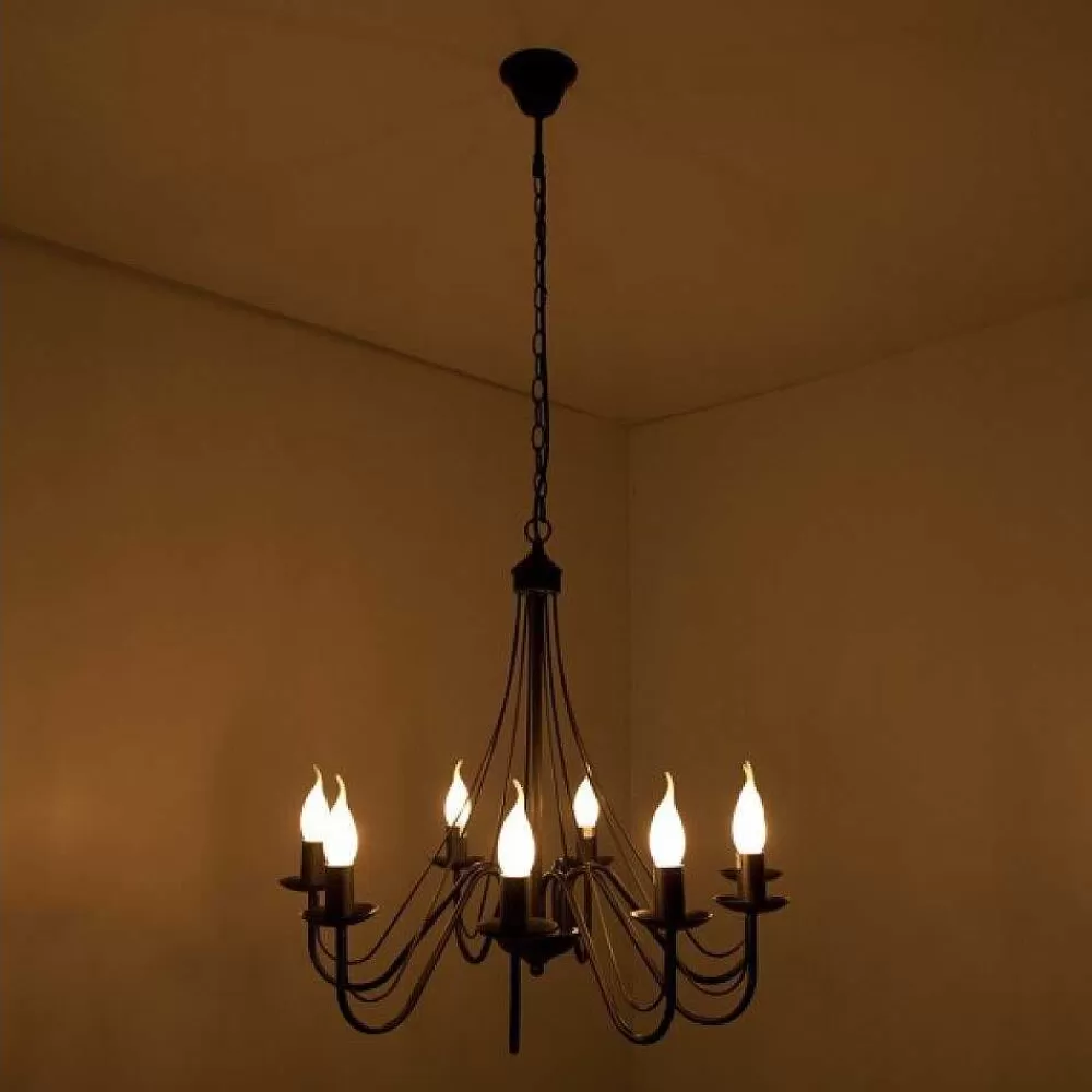 Luminaires Lucide Lustre Lucide Corona Rouille, Noir, 8 Lumieres