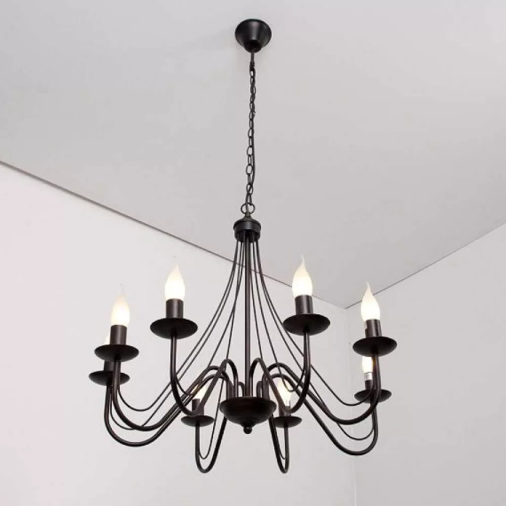 Luminaires Lucide Lustre Lucide Corona Rouille, Noir, 8 Lumieres