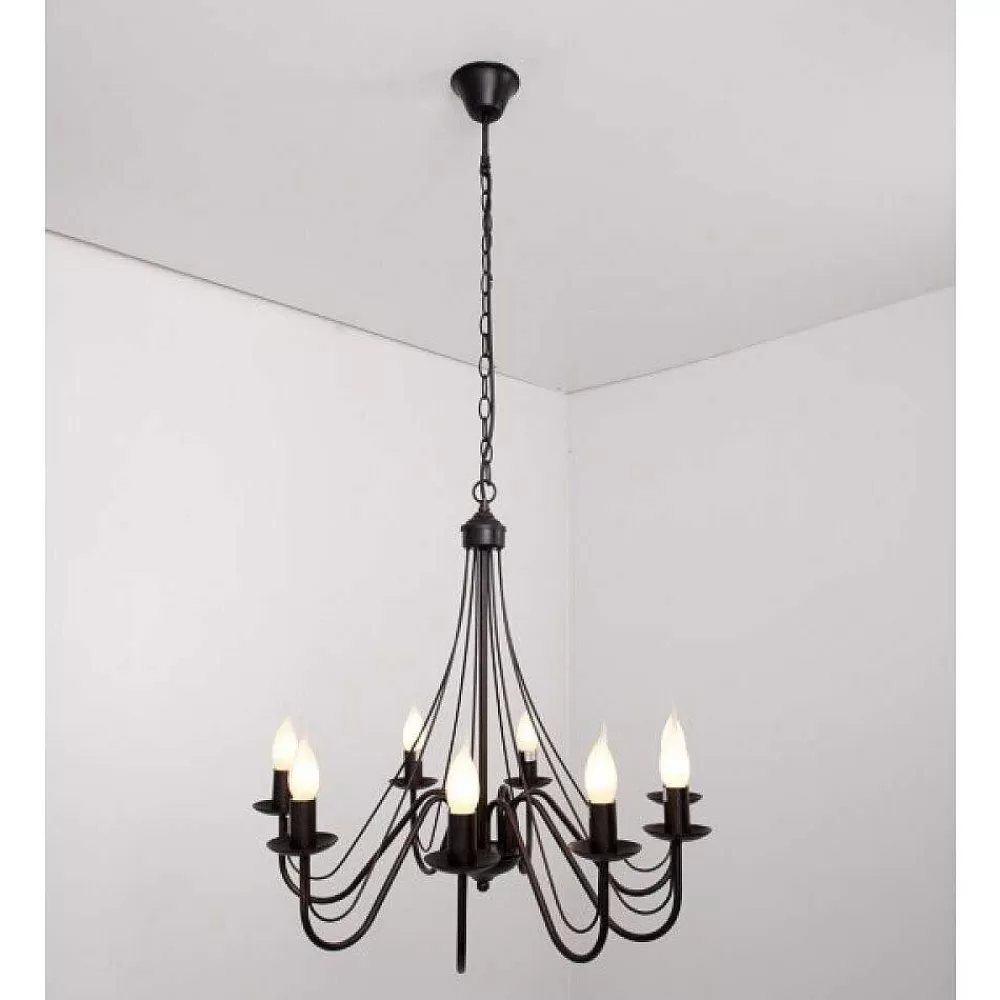 Luminaires Lucide Lustre Lucide Corona Rouille, Noir, 8 Lumieres