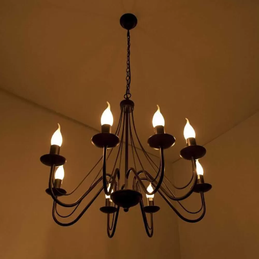 Luminaires Lucide Lustre Lucide Corona Rouille, Noir, 8 Lumieres