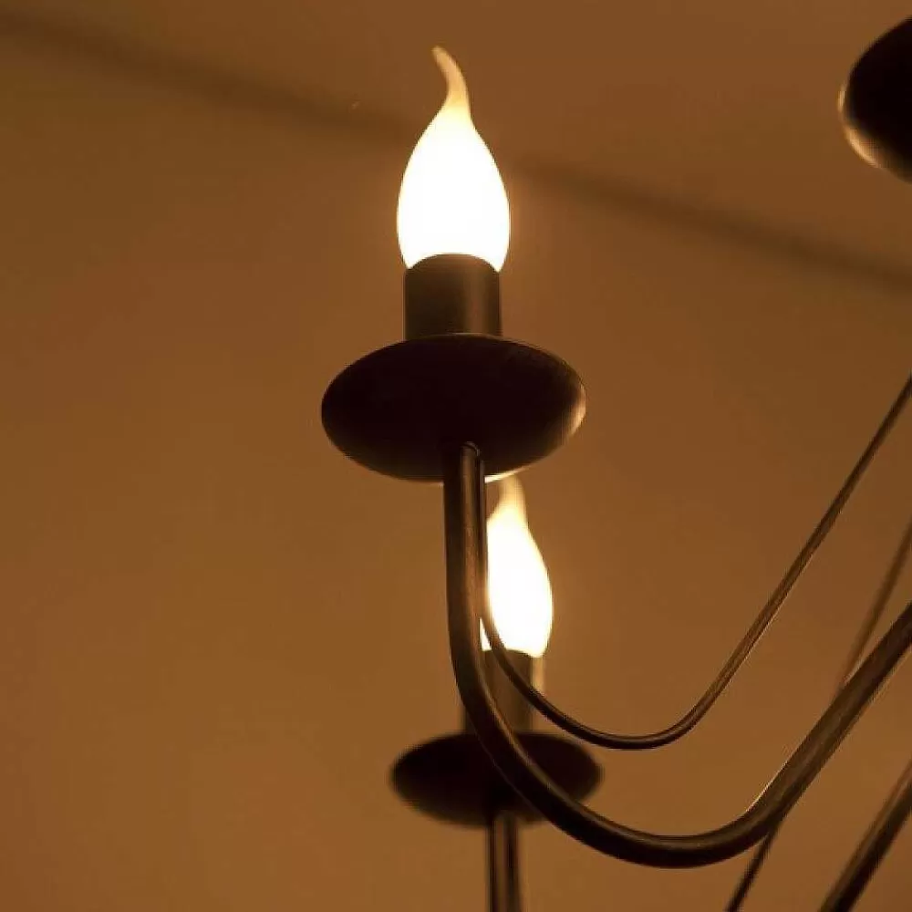 Luminaires Lucide Lustre Lucide Corona Rouille, Noir, 8 Lumieres