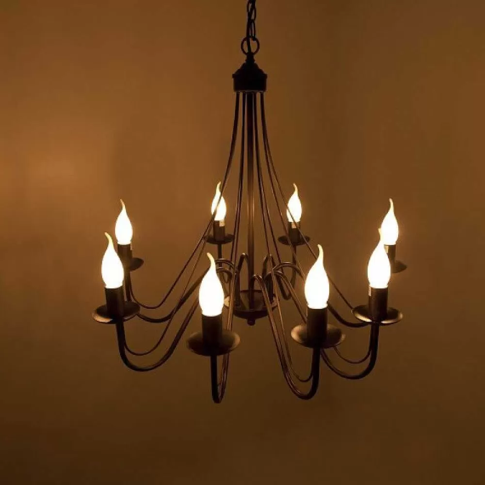 Luminaires Lucide Lustre Lucide Corona Rouille, Noir, 8 Lumieres