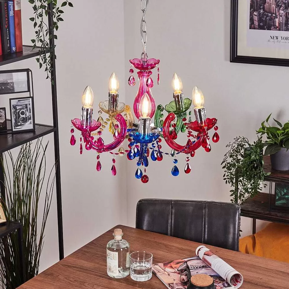 hofstein Lustre Malmback Multicolore, Chrome, 5 Lumieres