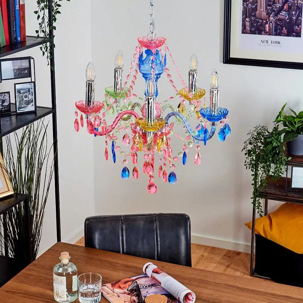 hofstein Lustre Malmback Multicolore, Chrome, 5 Lumieres