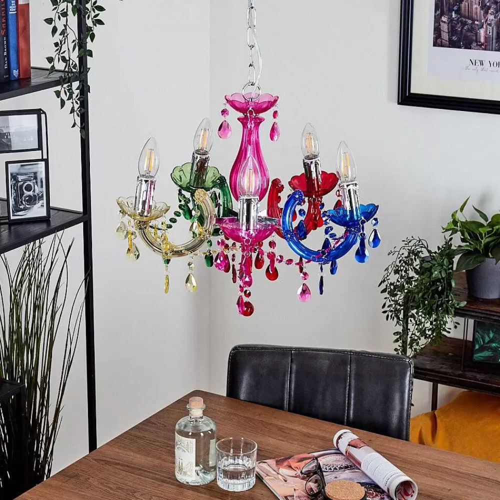 hofstein Lustre Malmback Multicolore, Chrome, 5 Lumieres