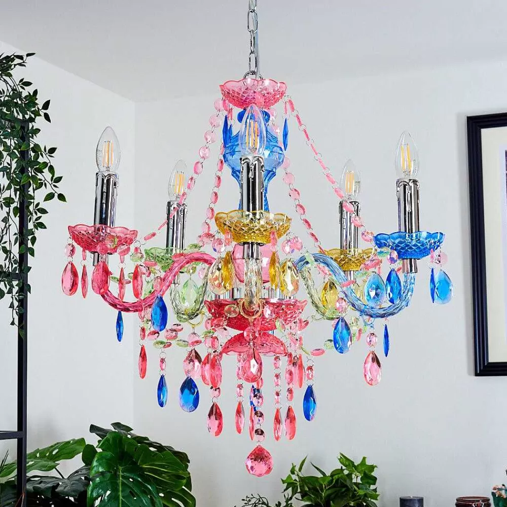 hofstein Lustre Malmback Multicolore, Chrome, 5 Lumieres