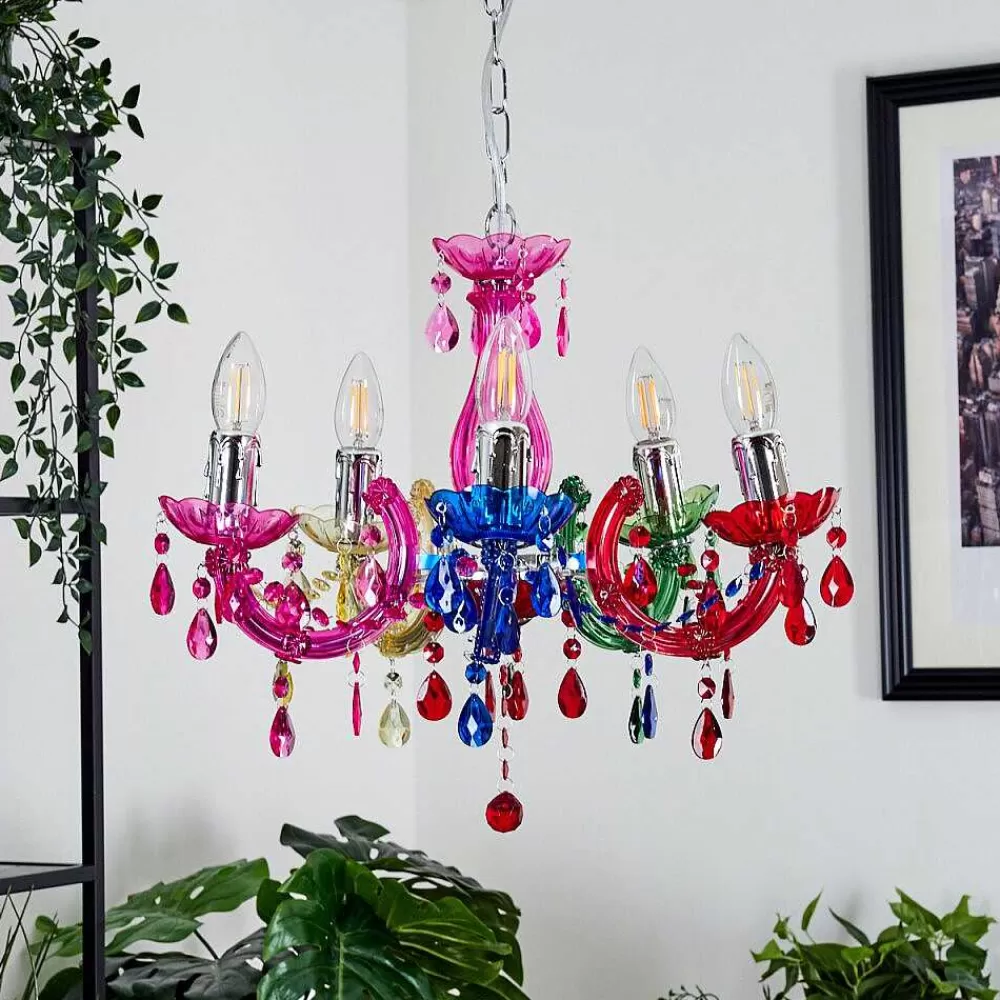 hofstein Lustre Malmback Multicolore, Chrome, 5 Lumieres
