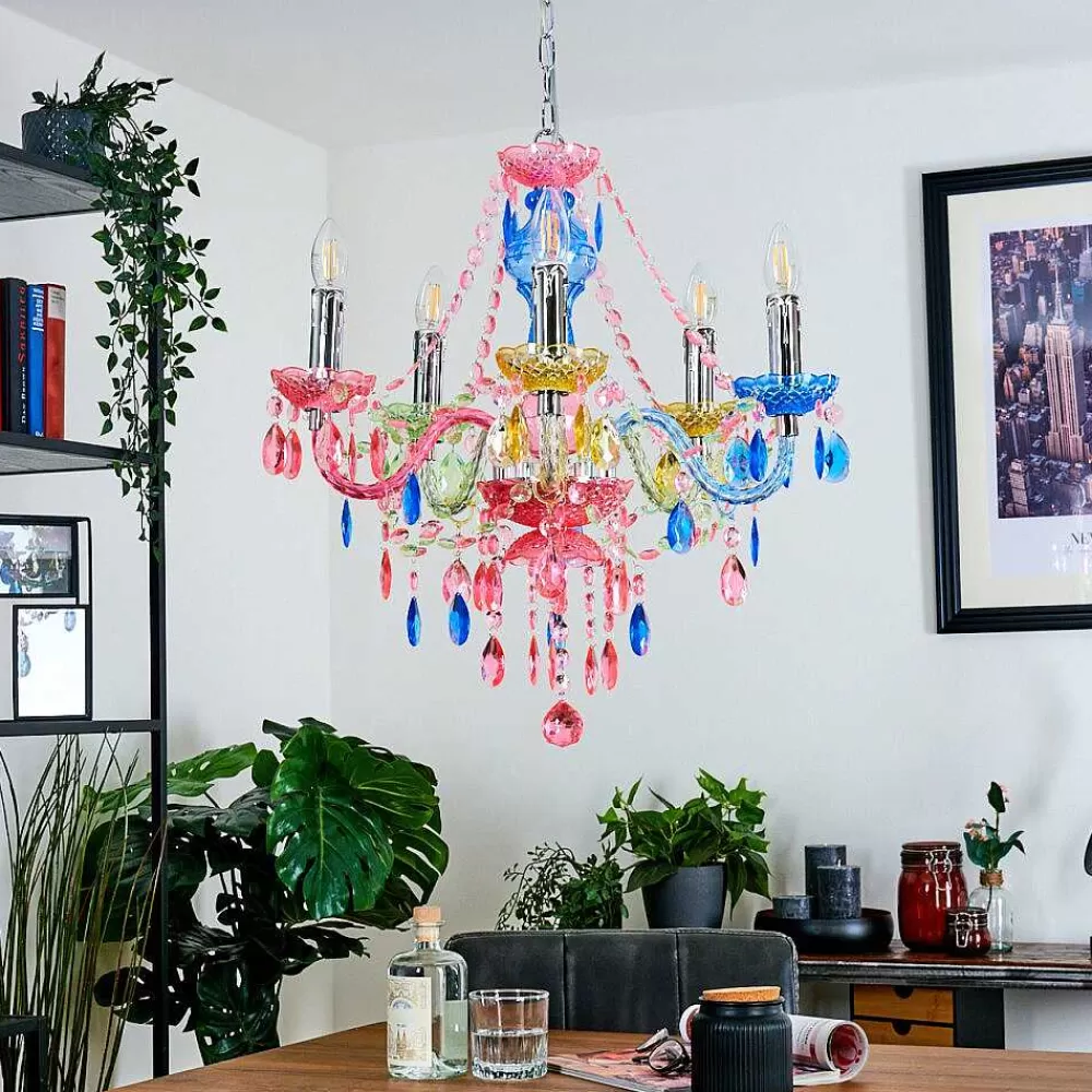 hofstein Lustre Malmback Multicolore, Chrome, 5 Lumieres