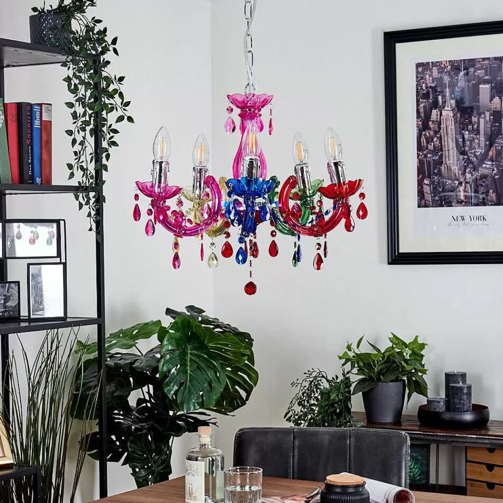 hofstein Lustre Malmback Multicolore, Chrome, 5 Lumieres