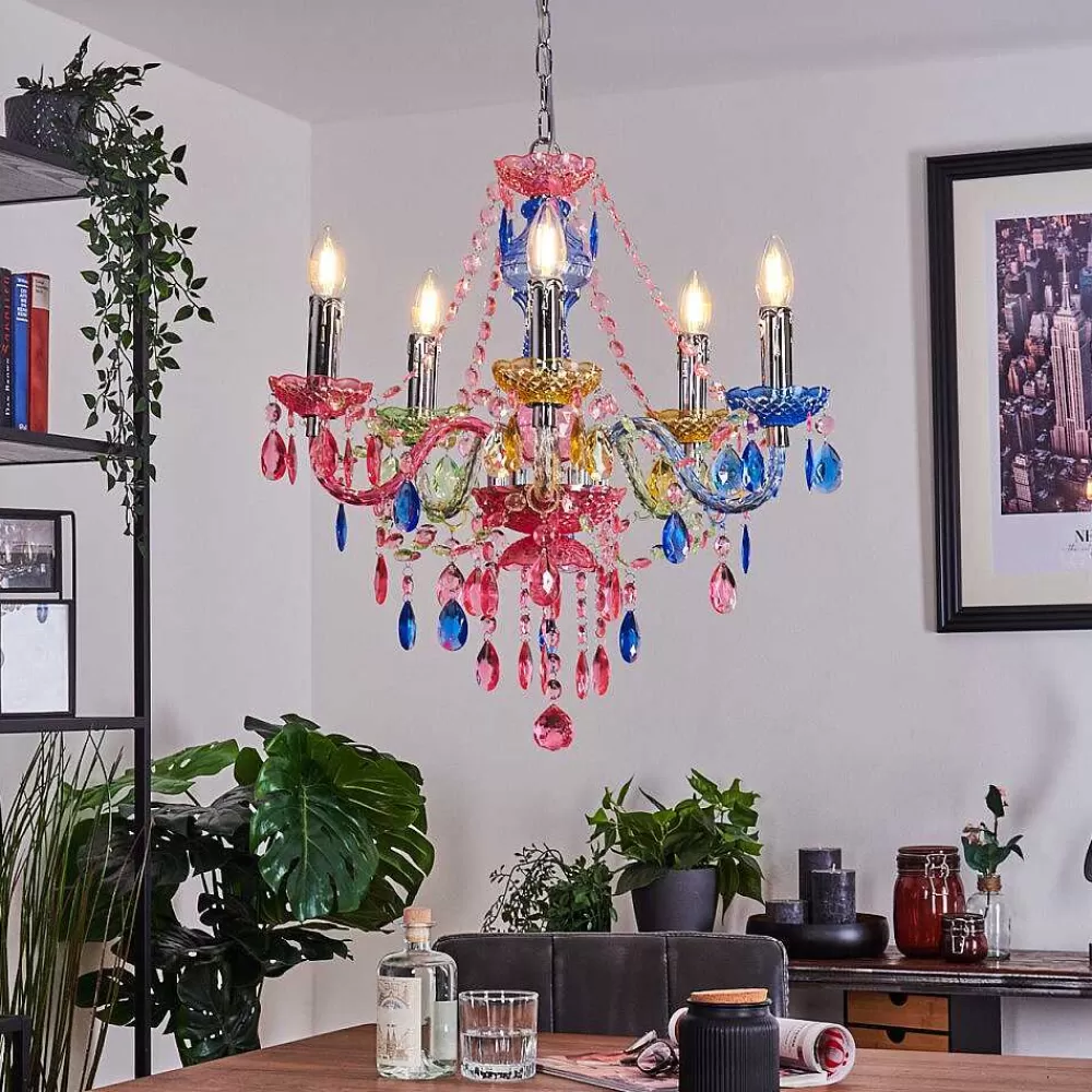 hofstein Lustre Malmback Multicolore, Chrome, 5 Lumieres