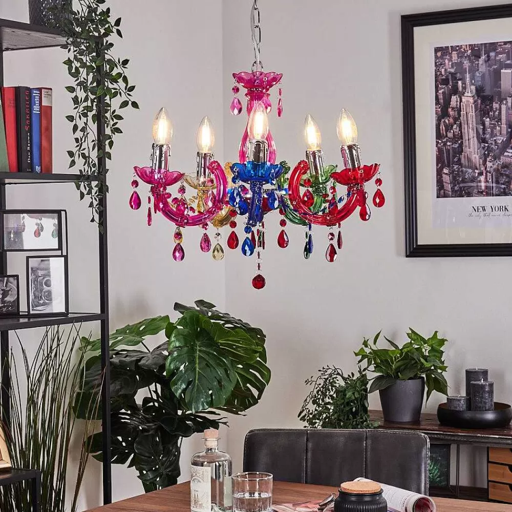 hofstein Lustre Malmback Multicolore, Chrome, 5 Lumieres