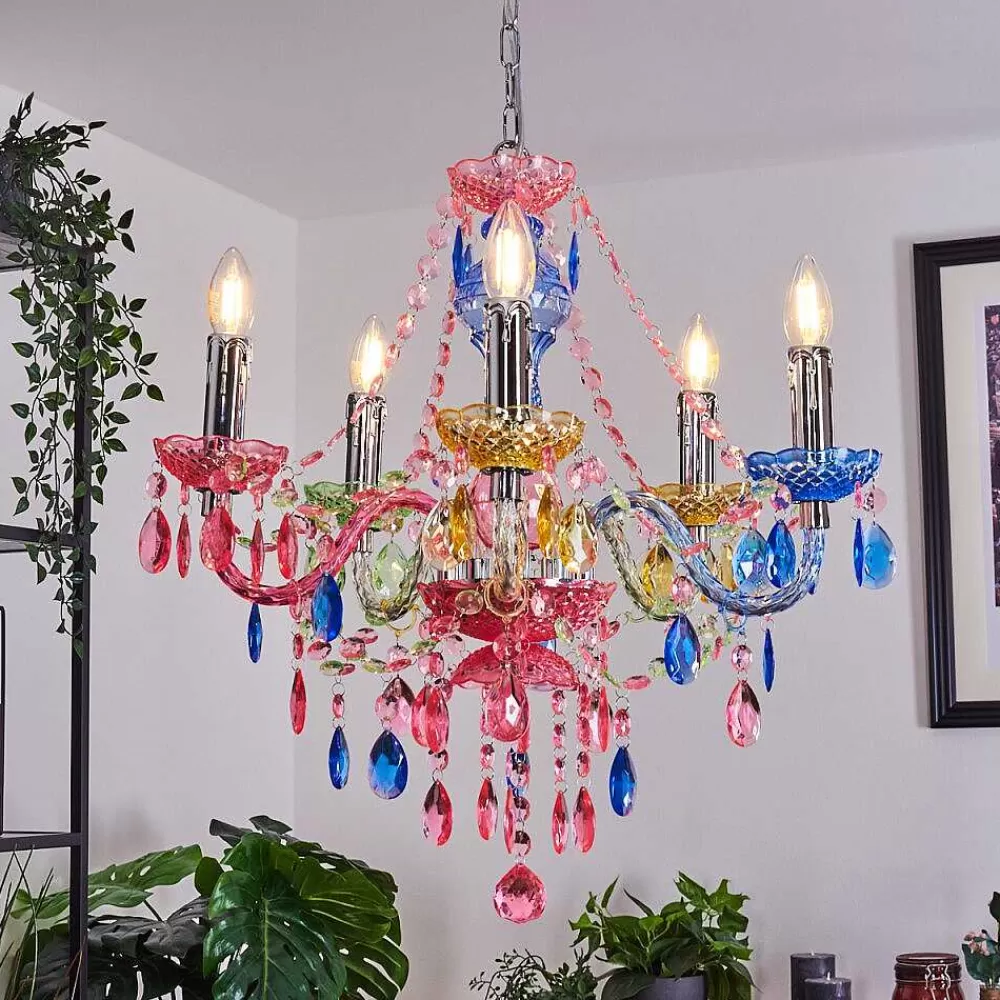 hofstein Lustre Malmback Multicolore, Chrome, 5 Lumieres