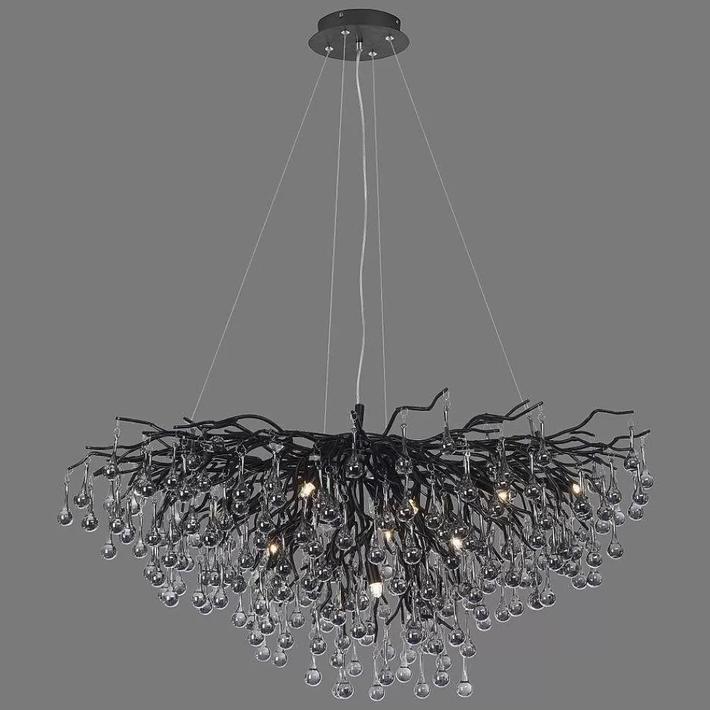 Luminaires Paul Neuhaus Lustre Paul Neuhaus Icicle Noir, 10 Lumieres