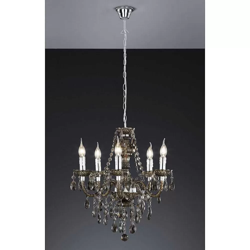 Luminaires Reality Lustre Reality Noir, Transparent, 5 Lumieres