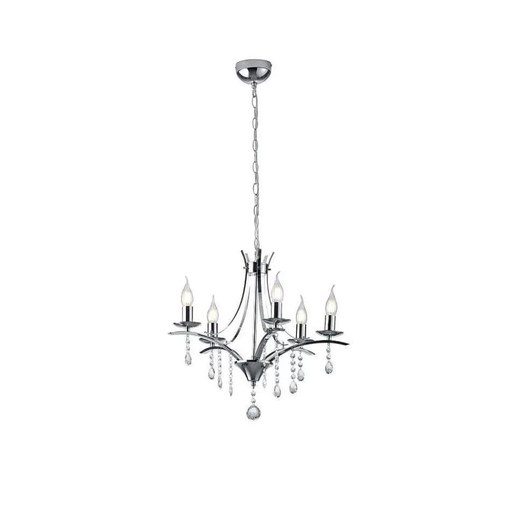 Luminaires Trio Lustre Trio Leuchten Lucerna Chrome, 5 Lumieres