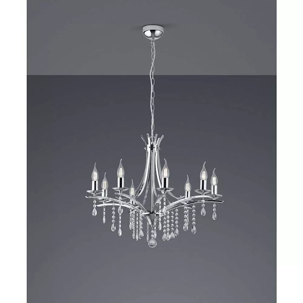 Luminaires Trio Lustre Trio Leuchten Lucerna Chrome, 8 Lumieres