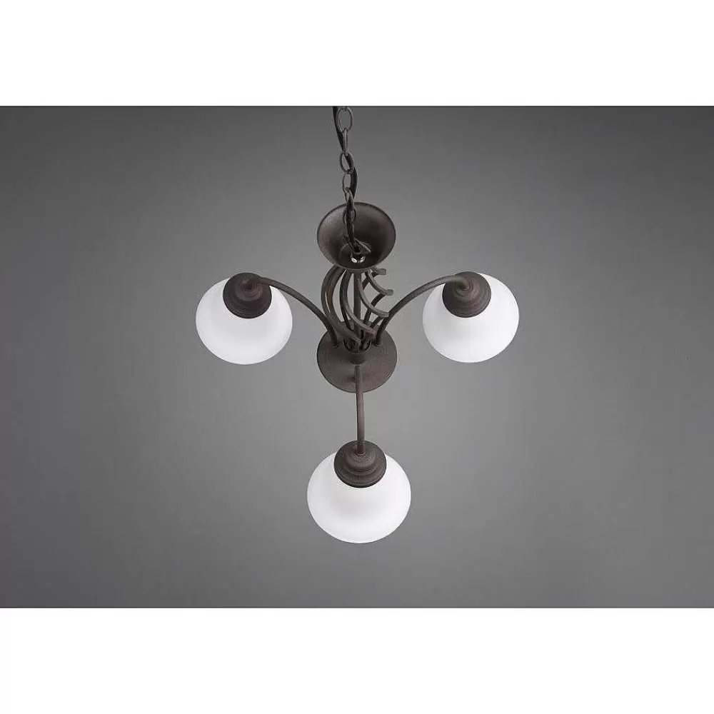 Luminaires Trio Lustre Trio-Leuchten Rustica Rouille, 3 Lumieres