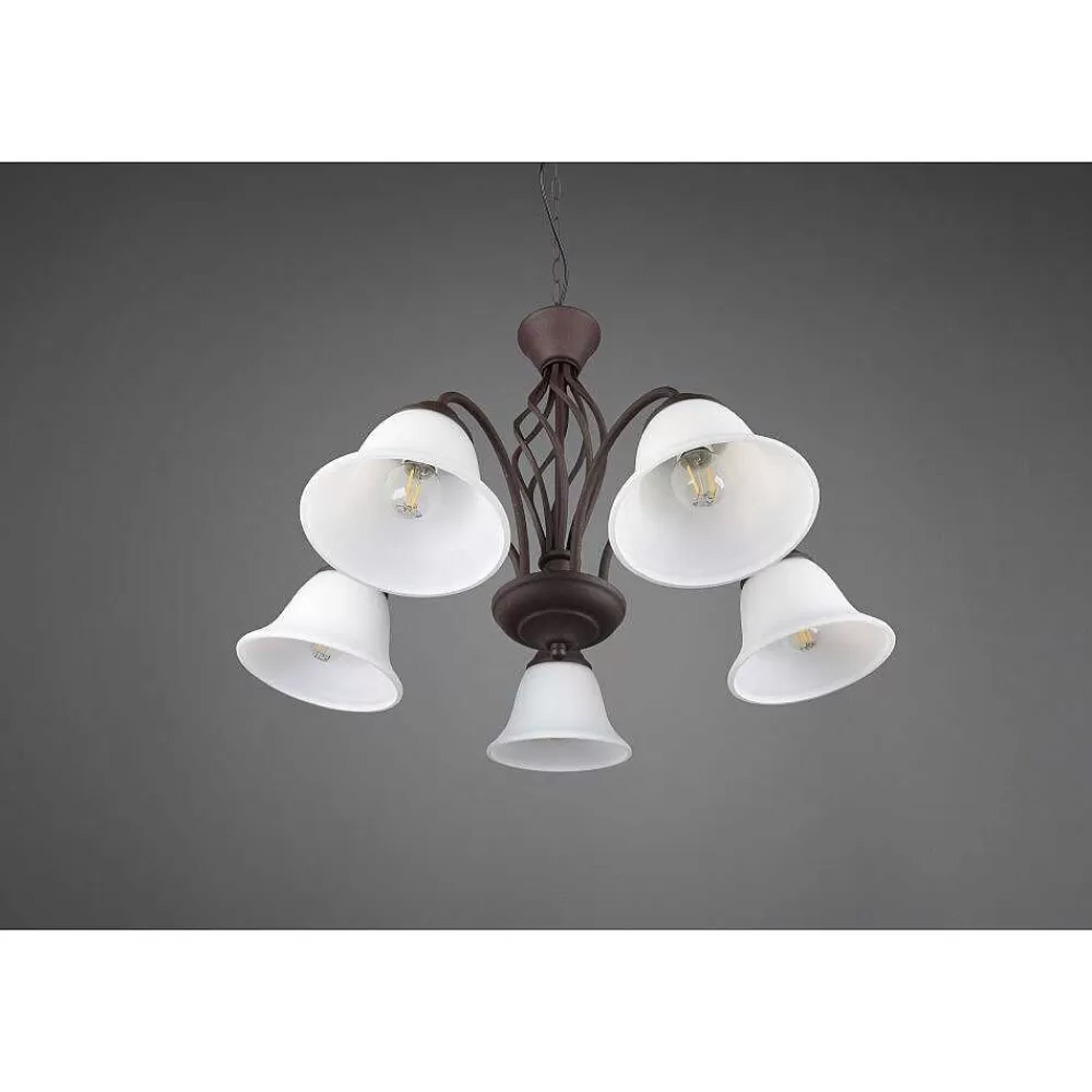 Luminaires Trio Lustre Trio-Leuchten Rustica Rouille, 5 Lumieres