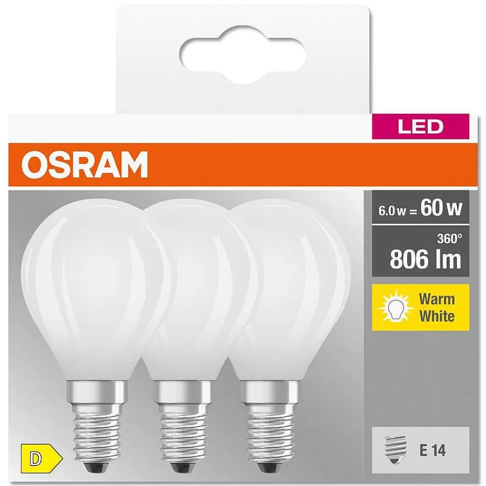 Luminaires Osram Osram Classic P Lot De 3 Led E14 5,5 Watt 2700 Kelvin 806 Lumen