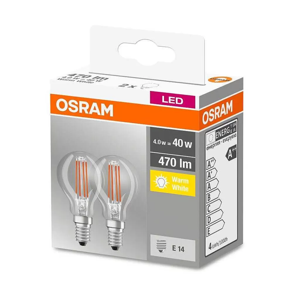 Luminaires Osram Osram E14 4 Watt 2700 Kelvin 470 Lumen Set De 2 Pieces