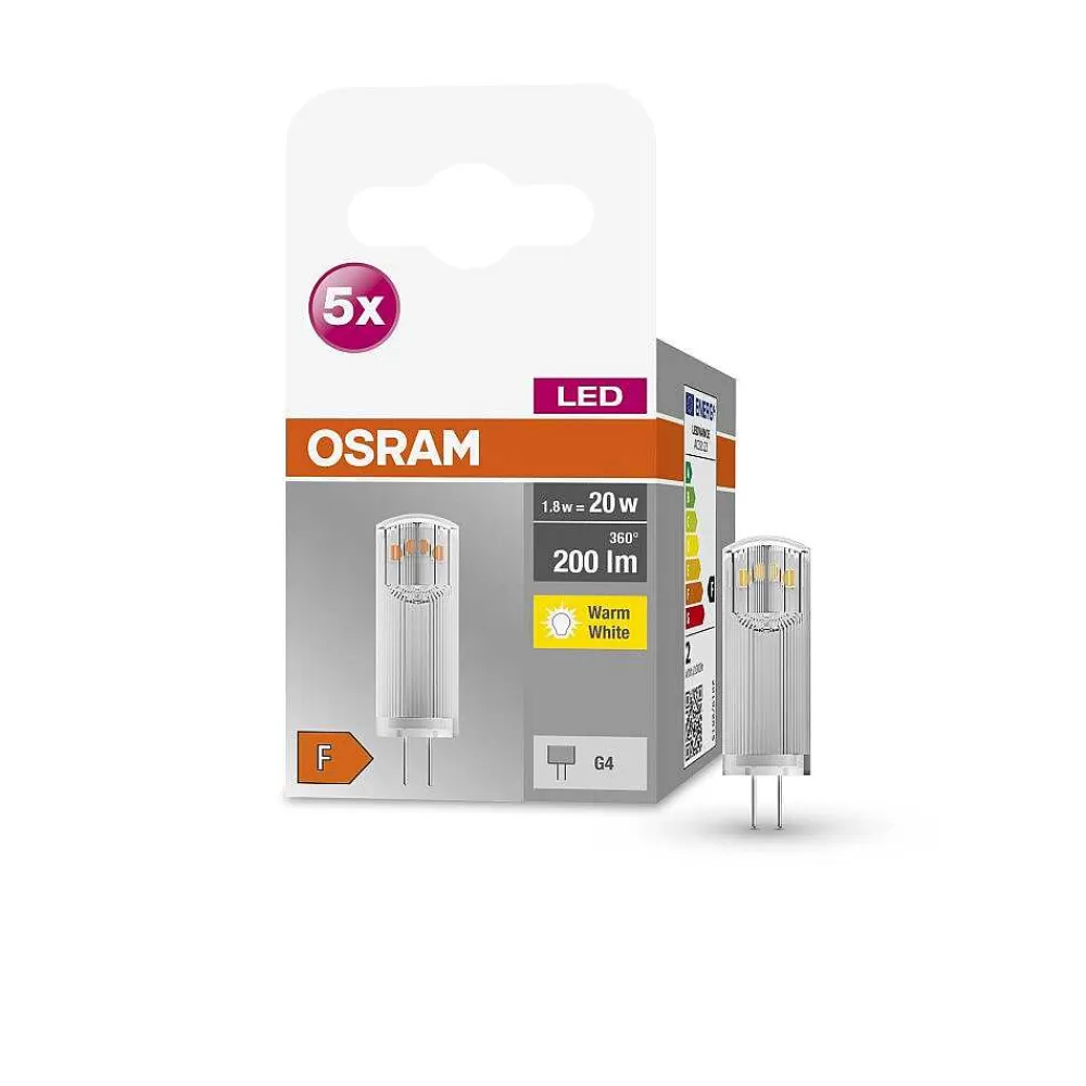 Luminaires Osram Osram Led Base Pin Lot De 5 Led G4 1,8 Watt 2700 Kelvin 200 Lumen