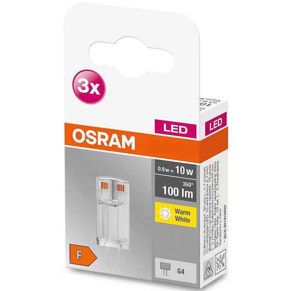 Luminaires Osram Osram Led Base Pin Set De 3 Ampoules G4 0,9 Watt 2700 Kelvin 100 Lumen