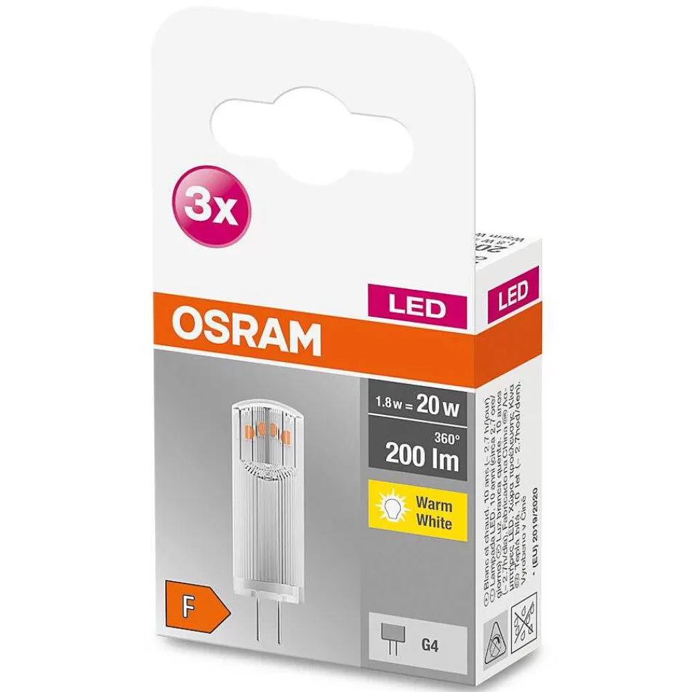 Luminaires Osram Osram Led Base Pin Set De 3 Ampoules G4 1,8 Watt 2700 Kelvin 200 Lumen