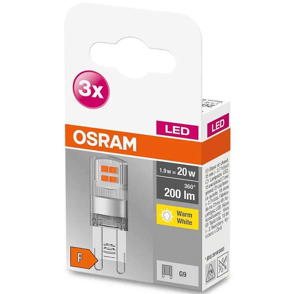 Luminaires Osram Osram Led Base Pin Set De 3 Ampoules G9 1,9 Watt 2700 Kelvin 200 Lumen