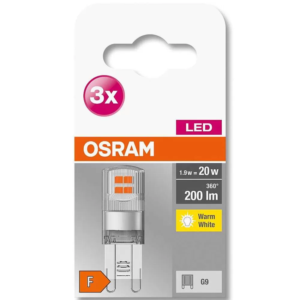 Luminaires Osram Osram Led Base Pin Set De 3 Ampoules G9 1,9 Watt 2700 Kelvin 200 Lumen
