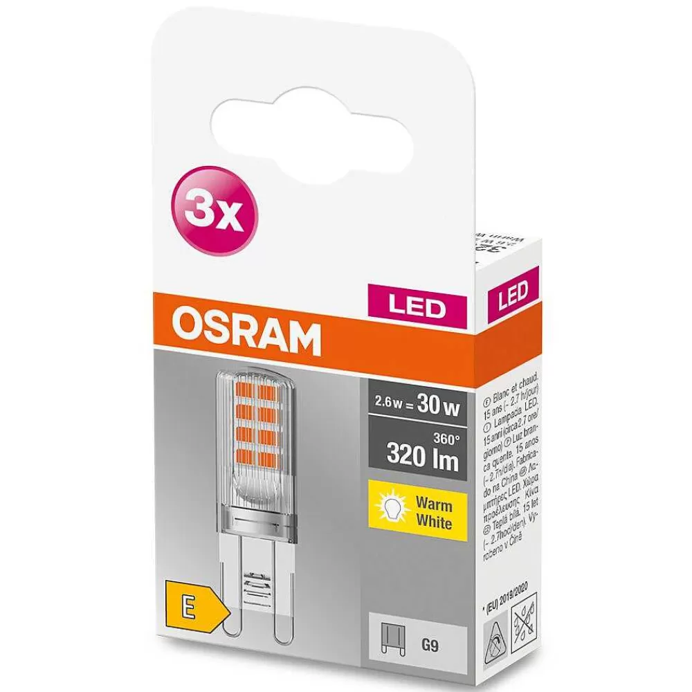 Luminaires Osram Osram Led Base Pin Set De 3 Ampoules G9 2,6 Watt 2700 Kelvin 320 Lumen