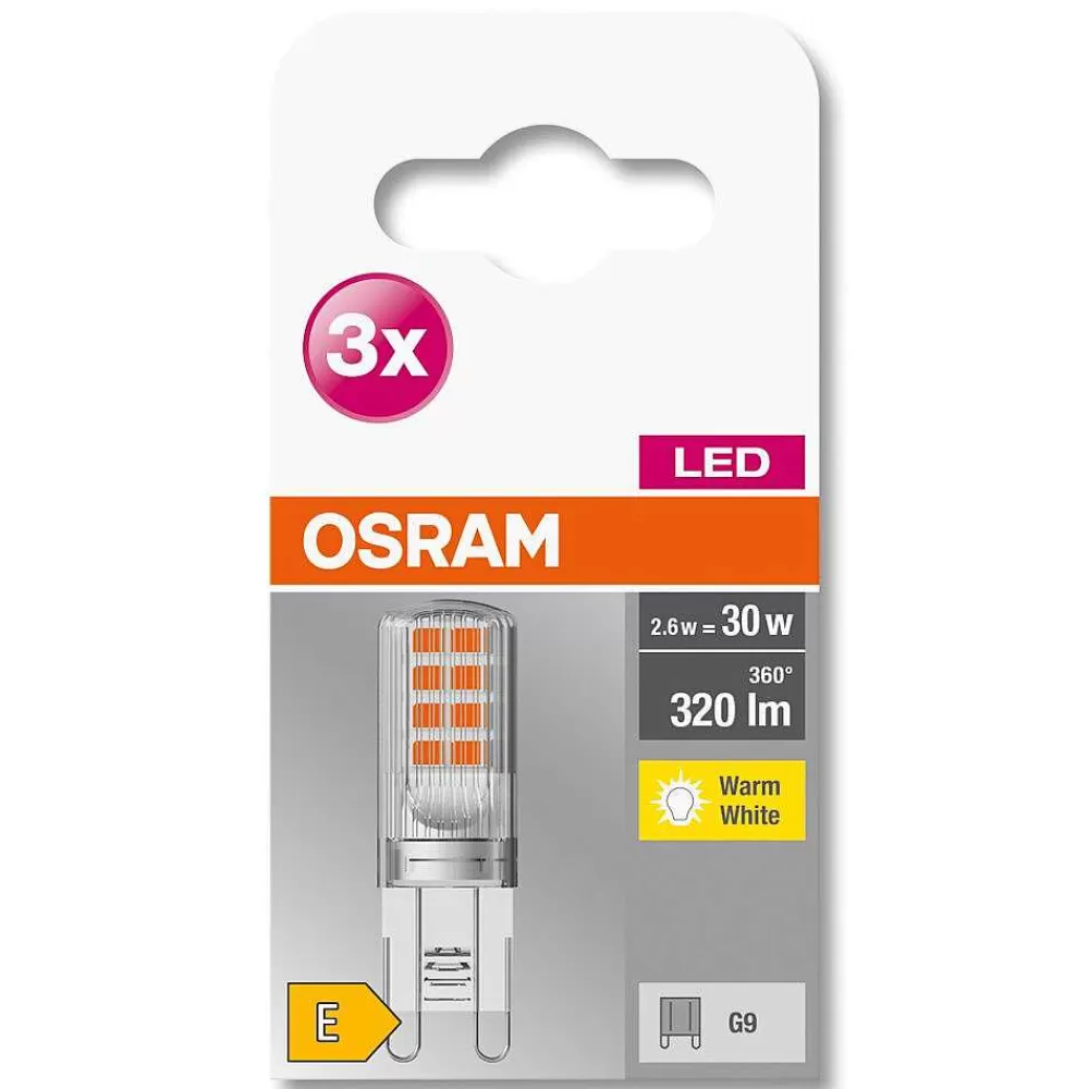 Luminaires Osram Osram Led Base Pin Set De 3 Ampoules G9 2,6 Watt 2700 Kelvin 320 Lumen