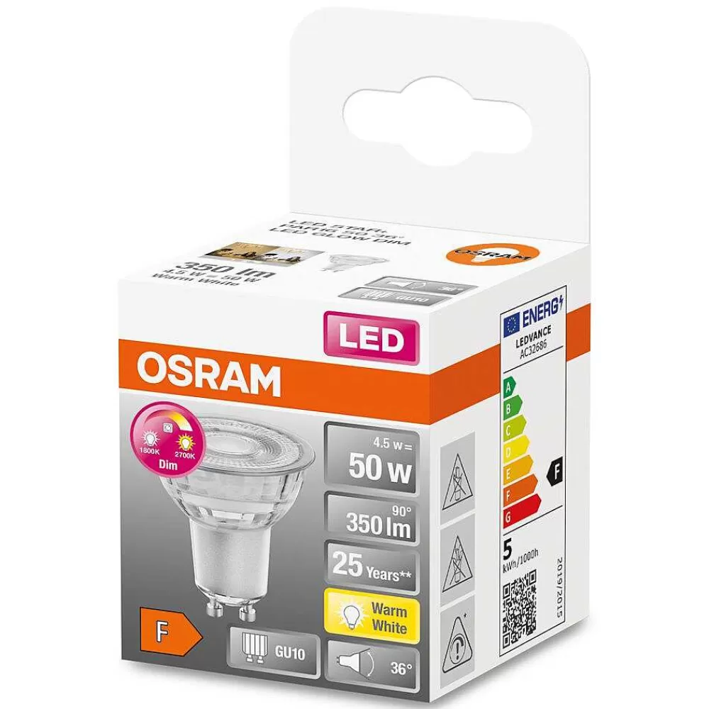 Luminaires Osram Osram Led Superstar Gu10 4,5 Watt 2700 Kelvin 350 Lumen