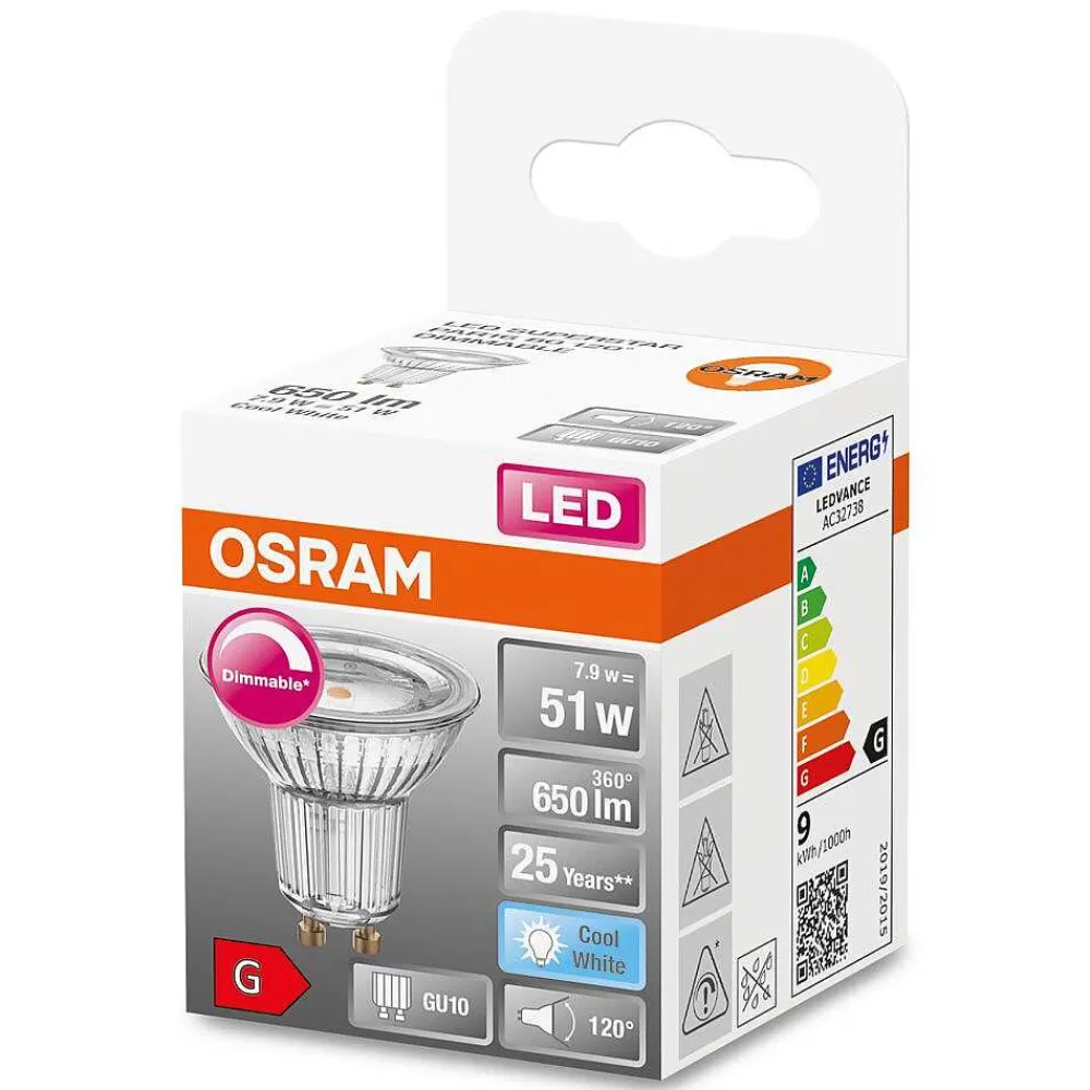 Luminaires Osram Osram Led Superstar Gu10 7,9 Watt 4000 Kelvin 650 Lumen