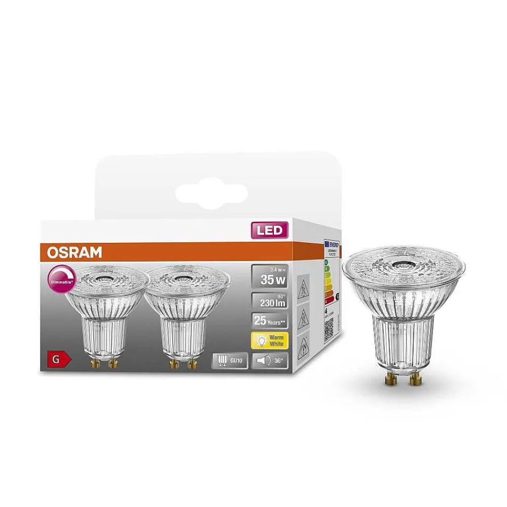 Luminaires Osram Osram Led Superstar Lot De 2 Led Gu10 3,4 Watt 2700 Kelvin 230 Lumen