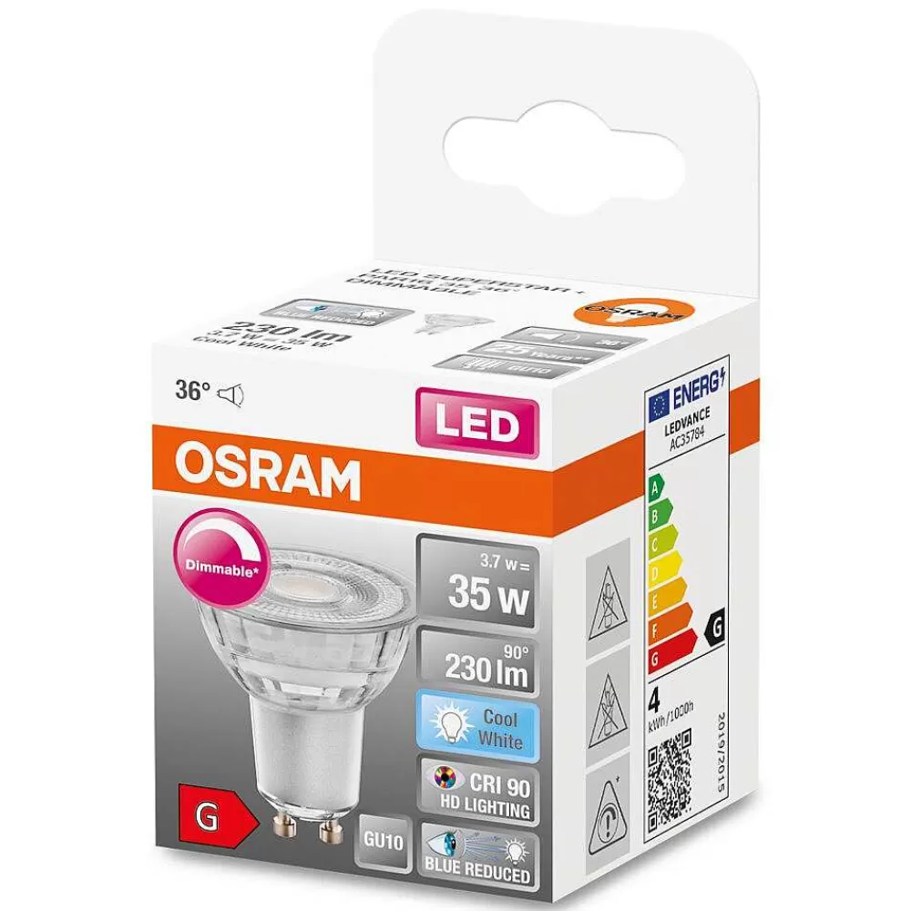 Luminaires Osram Osram Superstar Plus Led Gu10 3,7 Watt 4000 Kelvin 230 Lumen