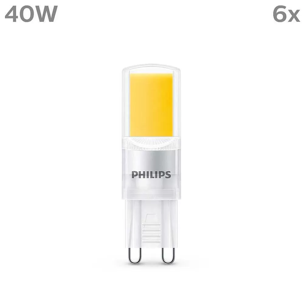 Luminaires Philips Philips Bruleur 6 Pieces Led Gu9 3,2 Watt 2700 Kelvin 400 Lumen