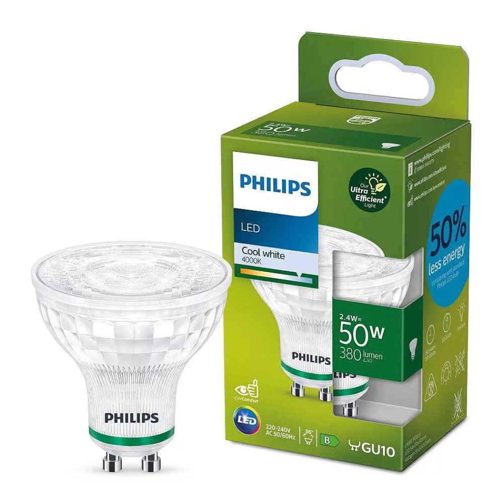 Luminaires Philips Philips Classic Led Gu10 2,4 Watt 4000 Kelvin 380 Lumen