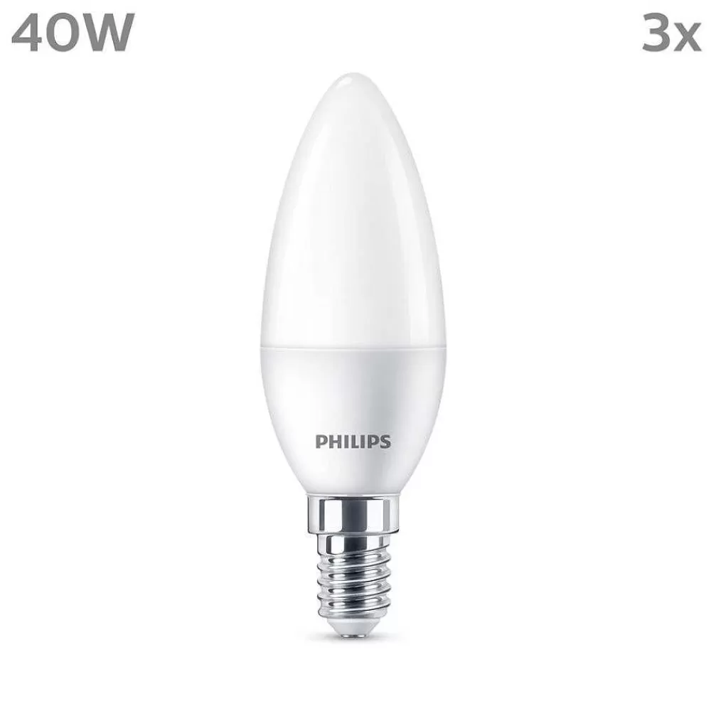 Luminaires Philips Philips Classic Lot De 3 Led E14 4,9 Watt 2700 Kelvin 470 Lumen