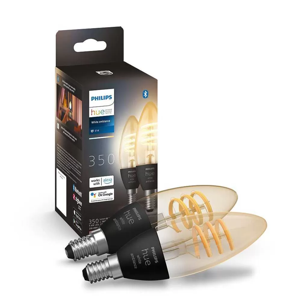 Luminaires Philips Philips Hue Lot De 2 Led E14 4,6 Watt 2200-4500 Kelvin 350 Lumen