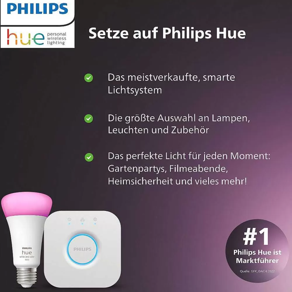 Luminaires Philips Philips Hue Lot De 2 Led Gu5.3 6,3 Watt 2000-6500 Kelvin 400 Lumen