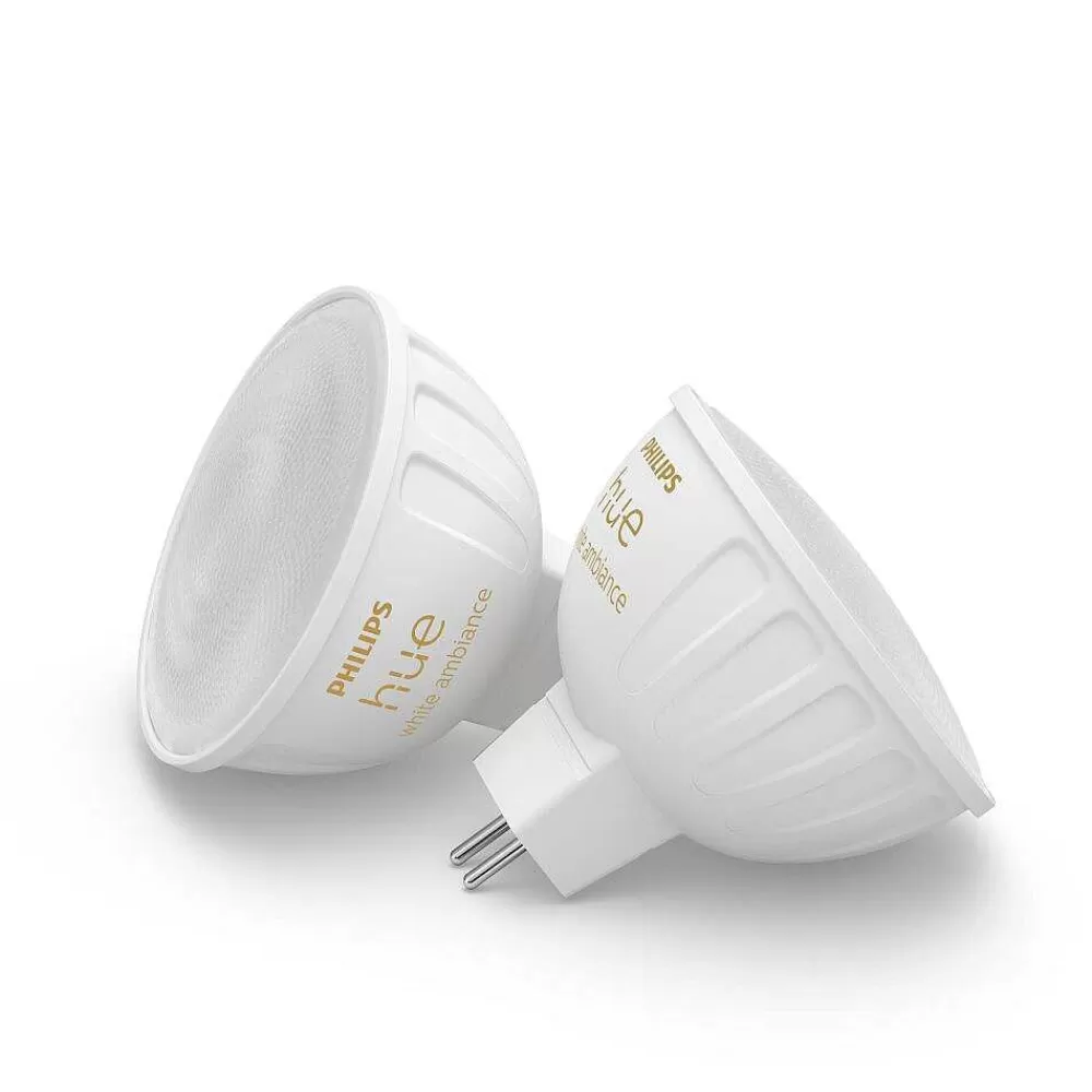 Luminaires Philips Philips Hue Lot De 2 Led Gu5.3 6,3 Watt 2000-6500 Kelvin 400 Lumen