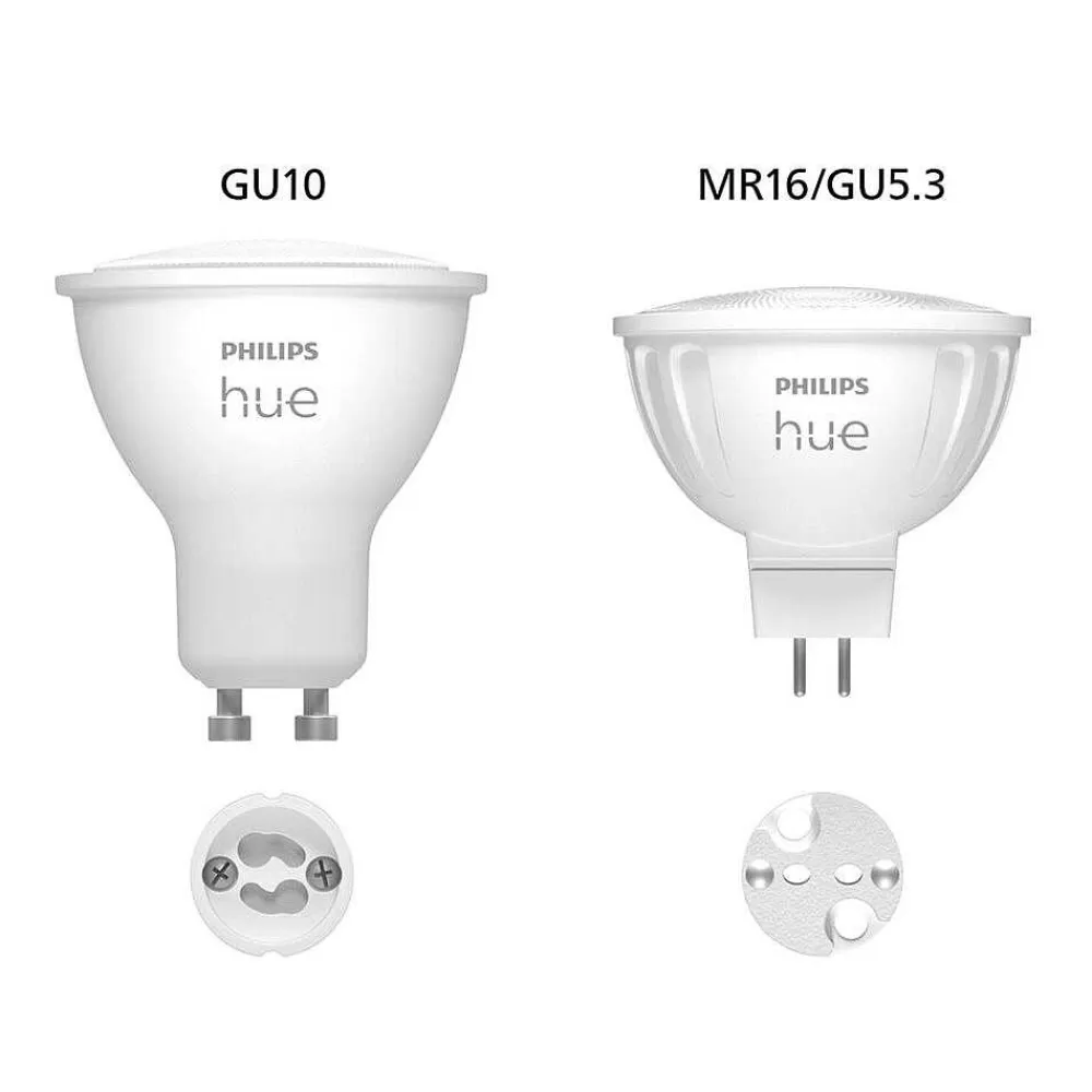 Luminaires Philips Philips Hue Lot De 2 Led Gu5.3 6,3 Watt 2000-6500 Kelvin 400 Lumen